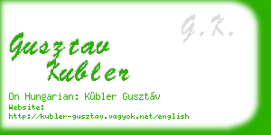 gusztav kubler business card