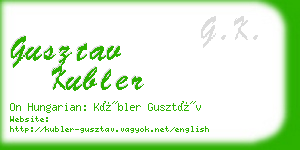 gusztav kubler business card